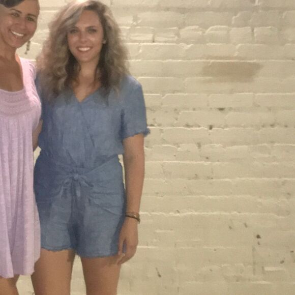 Blue Anthropologie x Santuary Blue linen Romper - Picture 1 of 9